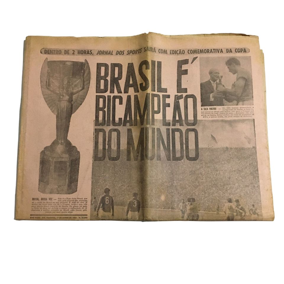 COPA DE 1962 Jornal dos Sports O BRASIL É BICAMPEÃO DO MUNDO Rio de