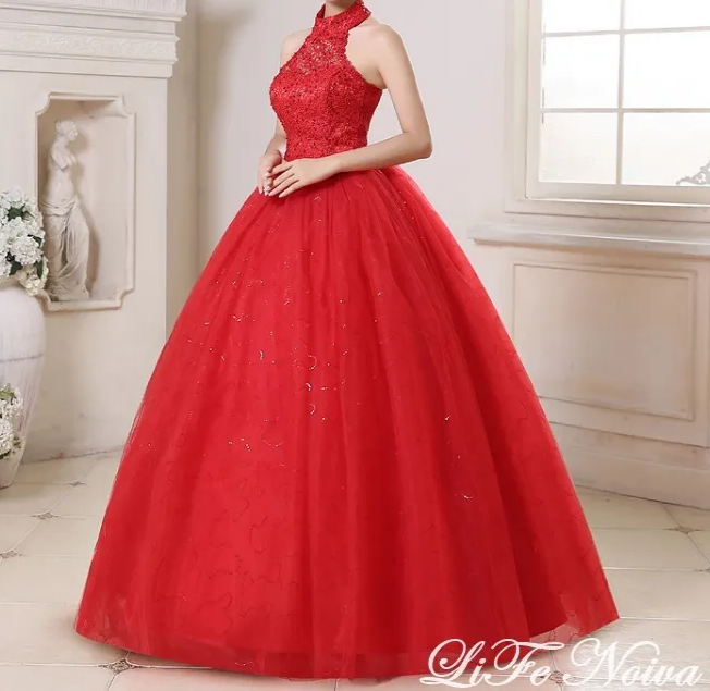 Vestido Princesa p/Noiva Casamento Formatura Debutante Vermelho no