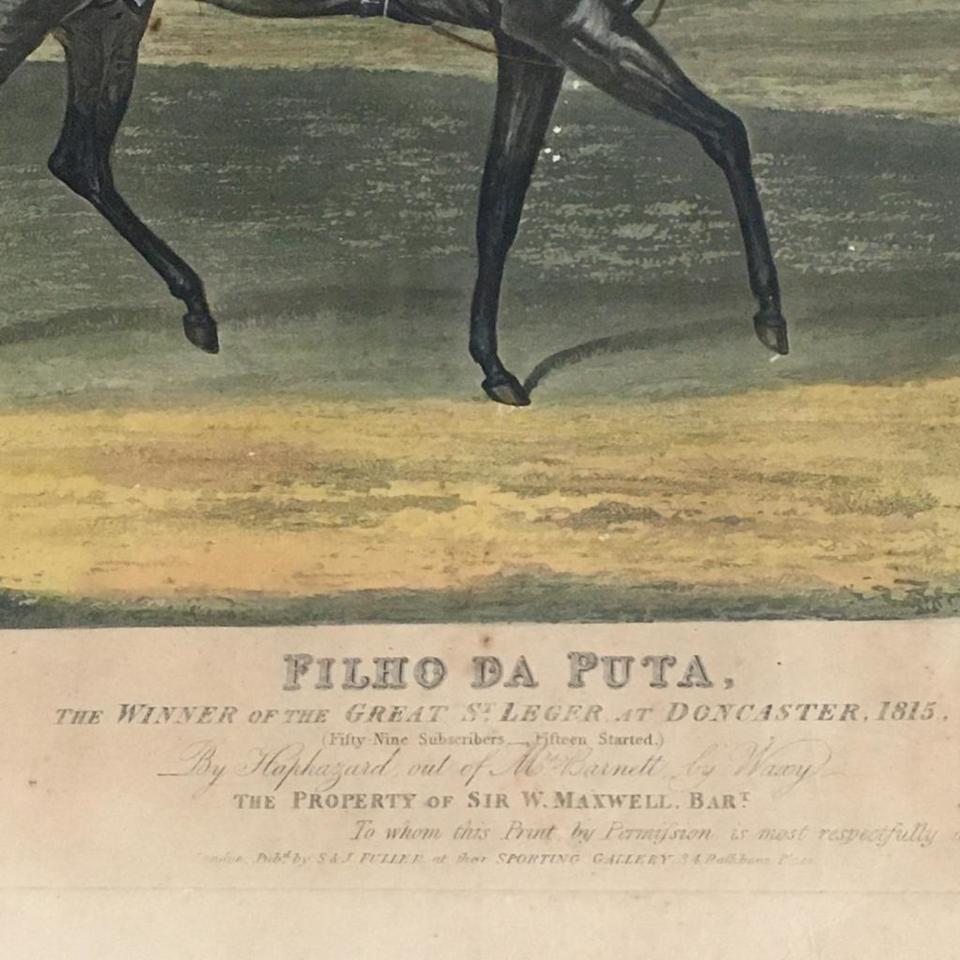 CORRIDA DE CAVALOS Antiga Gravura do Cavalo FILHO DA PUTA O Vencedor do  Great St Leger em Doncaster - Antiguidades CASA DO VELHO