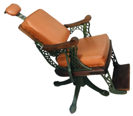 Cadeira de barbeiro antiga, final do século XIX , iníci