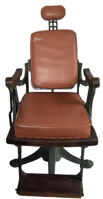 Cadeira de Barbeiro Americana ARCHER MFG Co Rochester, Patente