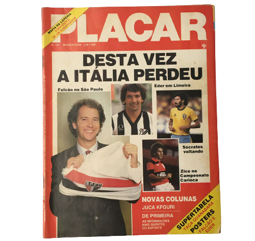 RARE PLACAR MAGAZINE 1983 BRAZIL FOOTBALL SOCRATES FLAMENGO MENGÃO FALCÃO  GOOD