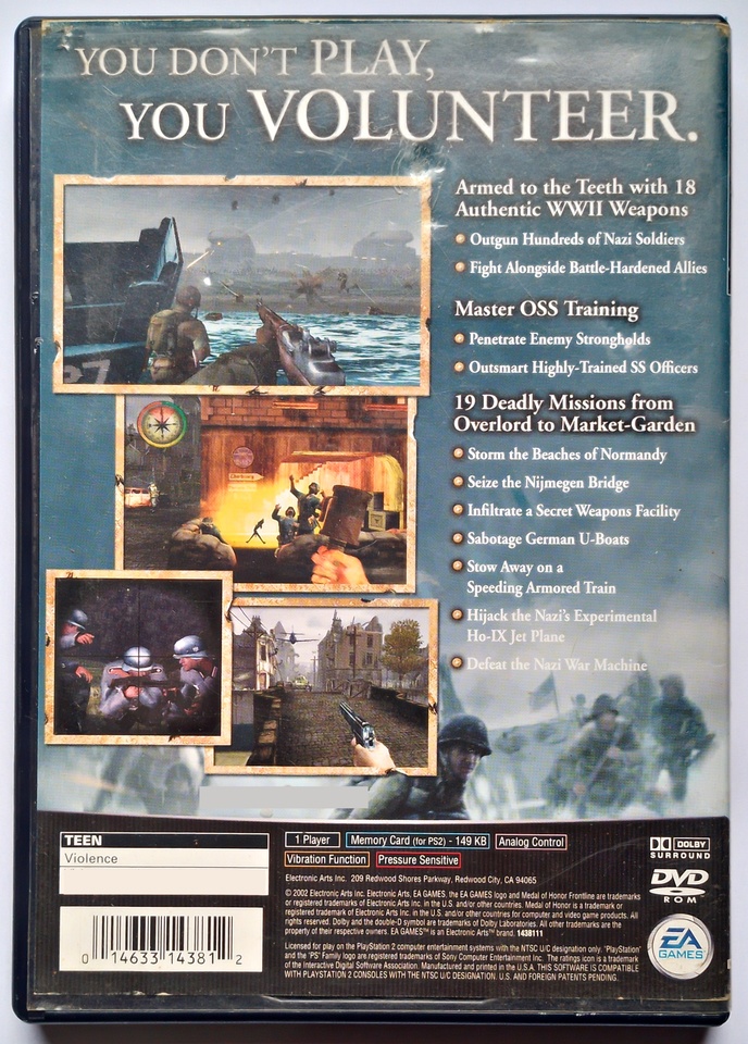 Medal Of Honor Frontline Classico Ps2 Jogos Ps3 PSN Digital