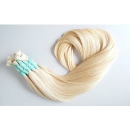 Cabelo Humano Loiro Ondulado Tecido 110g 53cm Lindo