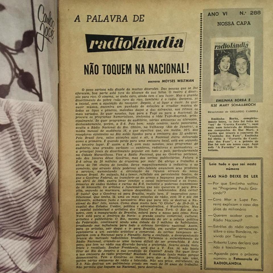 Revista RADIOLÂNDIA n°288 Edição de Outubro de 1959 - BANCANTIGA