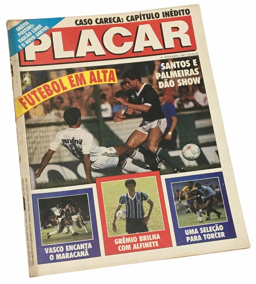 revista futebol placar número 835 - 26 de maio de 1986 com pôster do Santos