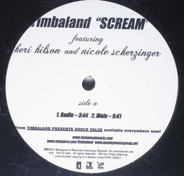 Timbaland Feat Keri Hilson And Nicole Scherzinger Scream 12 Curto Vinil Loja De Discos De 