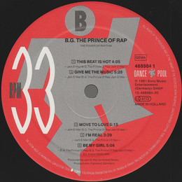 B.G. The Prince Of Rap – The Power Of Rhythm LP Importado - Curto Vinil ...